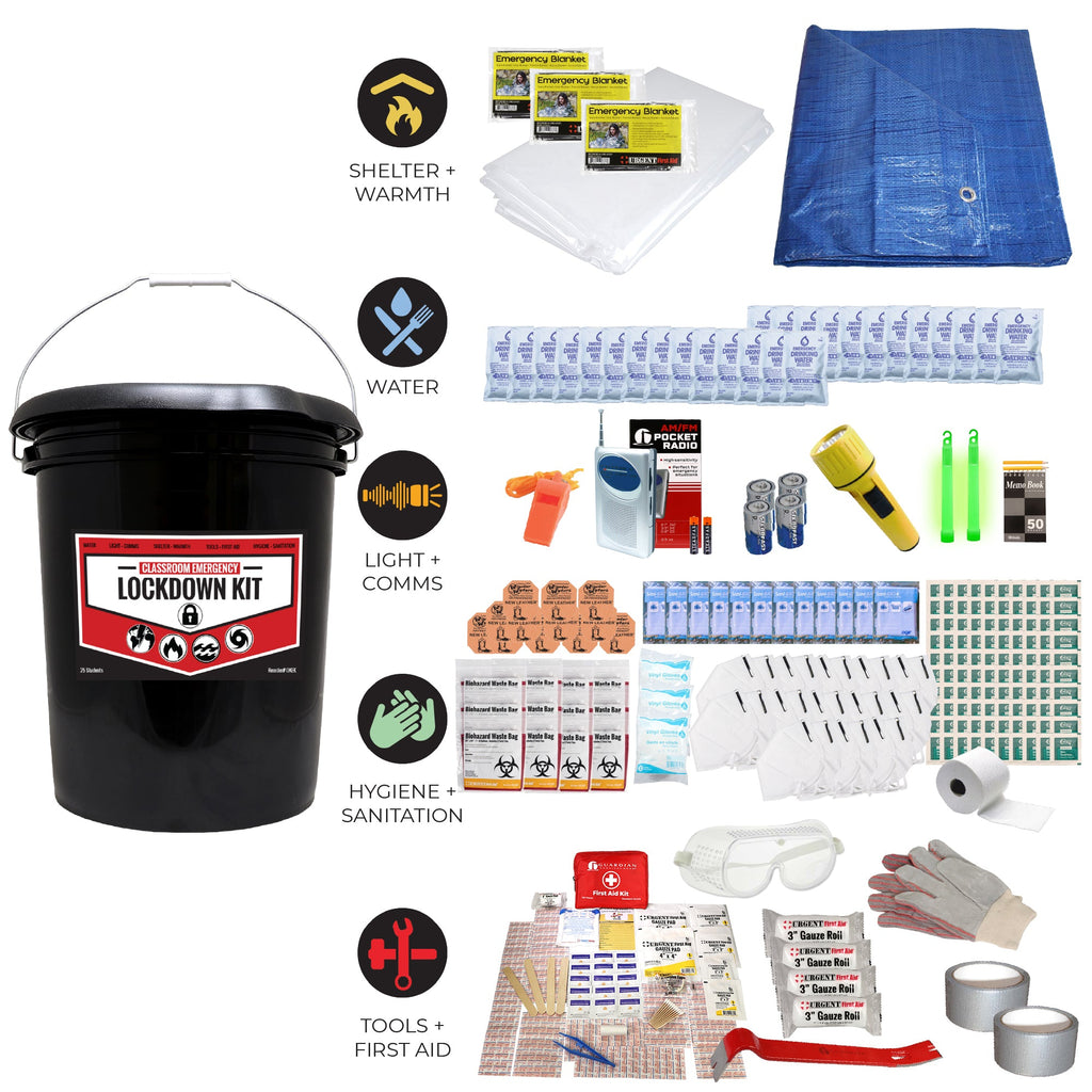 Student Classroom Emergency Lockdown Kit, 25 Students