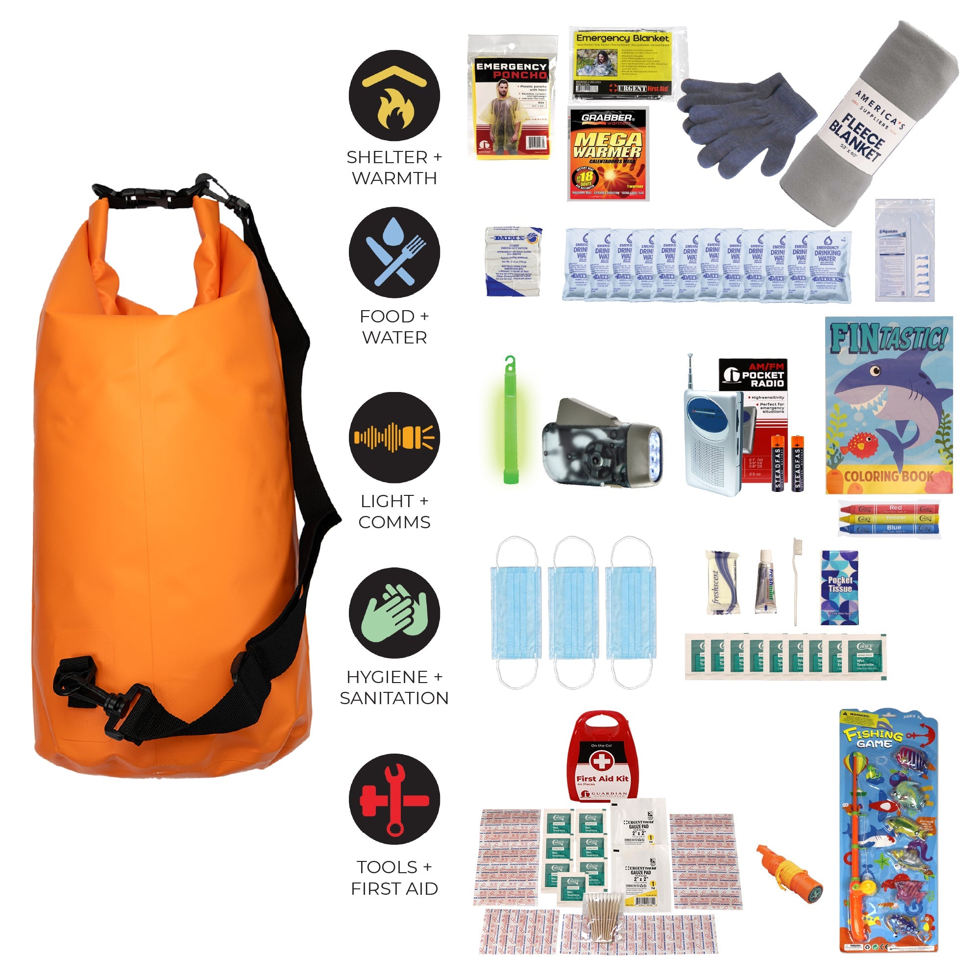 Survival Kit for Children, Dry Bag
