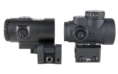 Trijicon MRO SD Combo -  Red Dot with 3X Magnifier -  25mm Objective -  2 MOA Dot -  Matte Finish -  Black -  Full Co-Witness Mount
