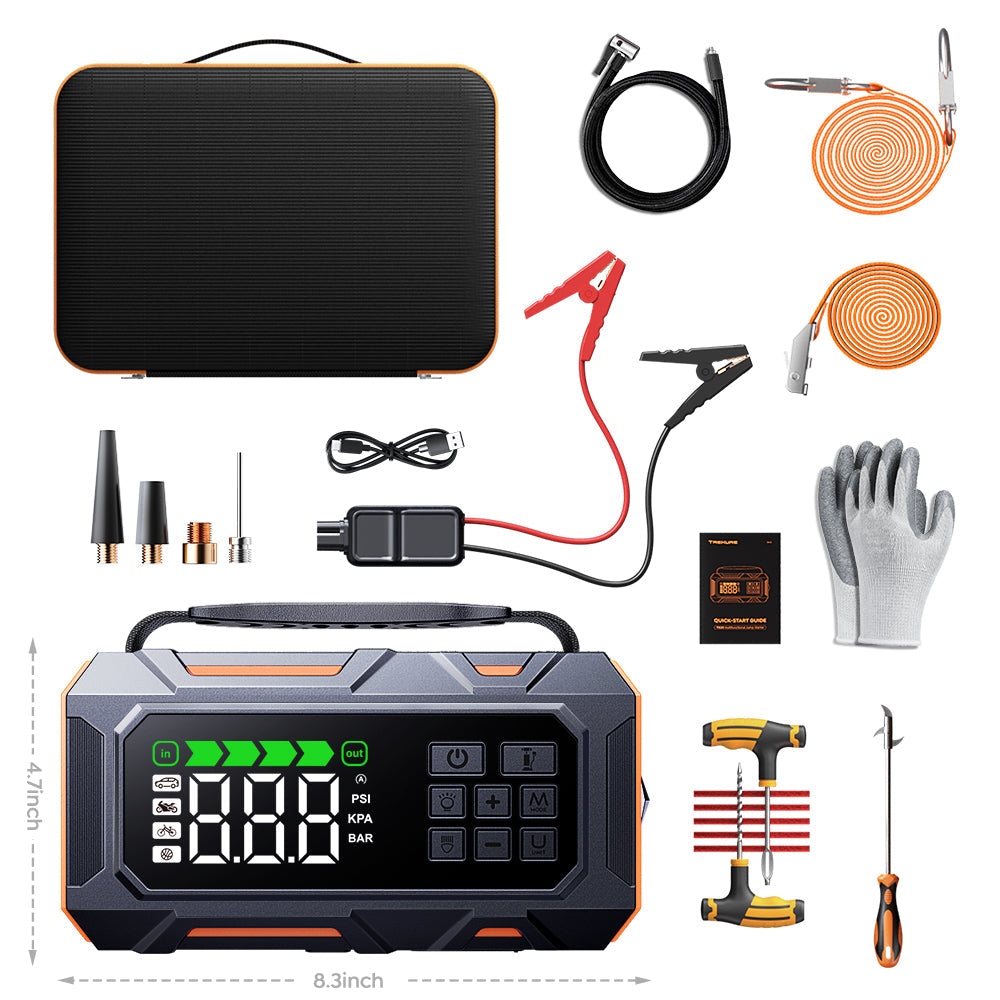 【Flash Sale】Buture Beta09 Car Jump Starter 8000A with 160 PSI Air Compressor丨16-in-1 Roadside Kit