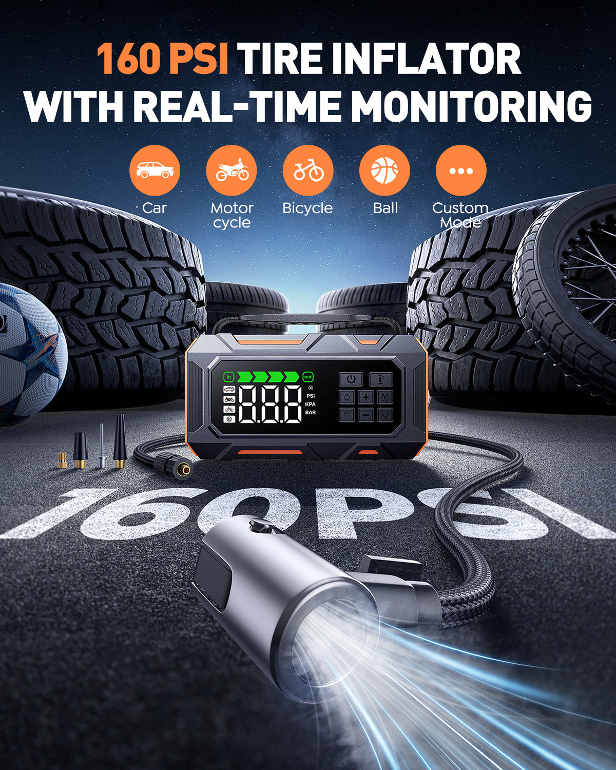 【Flash Sale】Buture Beta09 Car Jump Starter 8000A with 160 PSI Air Compressor丨16-in-1 Roadside Kit