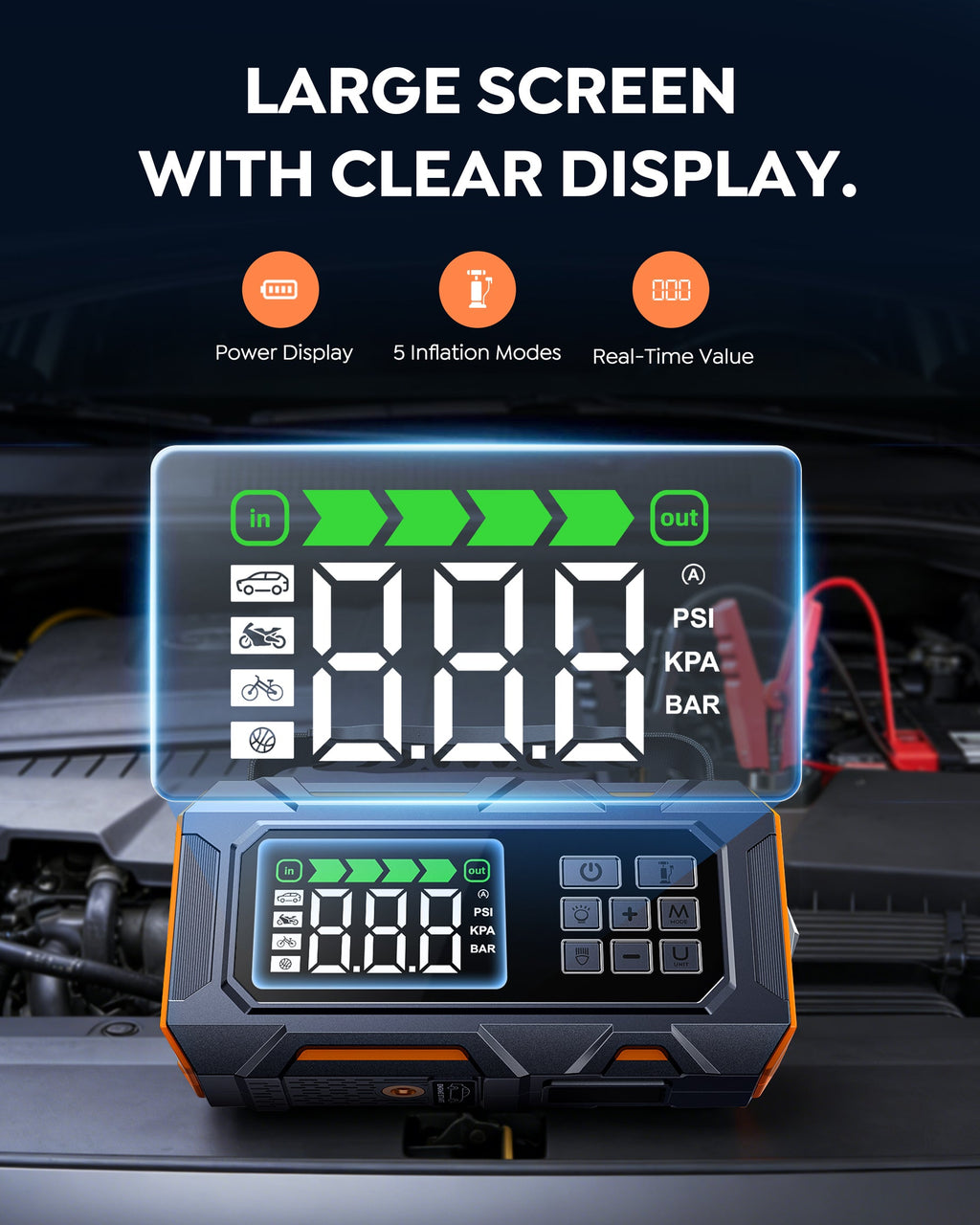 【Flash Sale】Buture Beta09 Car Jump Starter 8000A with 160 PSI Air Compressor丨16-in-1 Roadside Kit