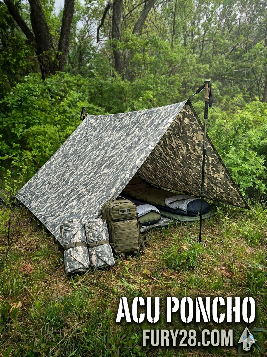 Genuine USGI ACU/UCP Wet Weather Poncho – Tactical Rain Gear & Emergency Shelter